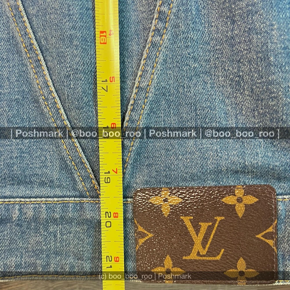 Louis Vuitton Blue Jean Denim Jacket, Silver Hardware, Monogram Patch, Authentic - Picture 11 of 15
